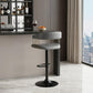 Gray and Black Faux Leather with Metal Swivel Adjustable Height Bar Chair