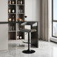 Gray and Black Faux Leather with Metal Swivel Adjustable Height Bar Chair