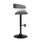 Gray and Black Faux Leather with Metal Swivel Adjustable Height Bar Chair