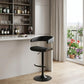 Black Faux Leather And Metal Swivel Adjustable Height Bar Chair