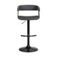 Black Faux Leather And Metal Swivel Adjustable Height Bar Chair