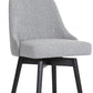 26" Light Gray and Black Fabric with Solid Wood Swivel Counter Height Bar Chair