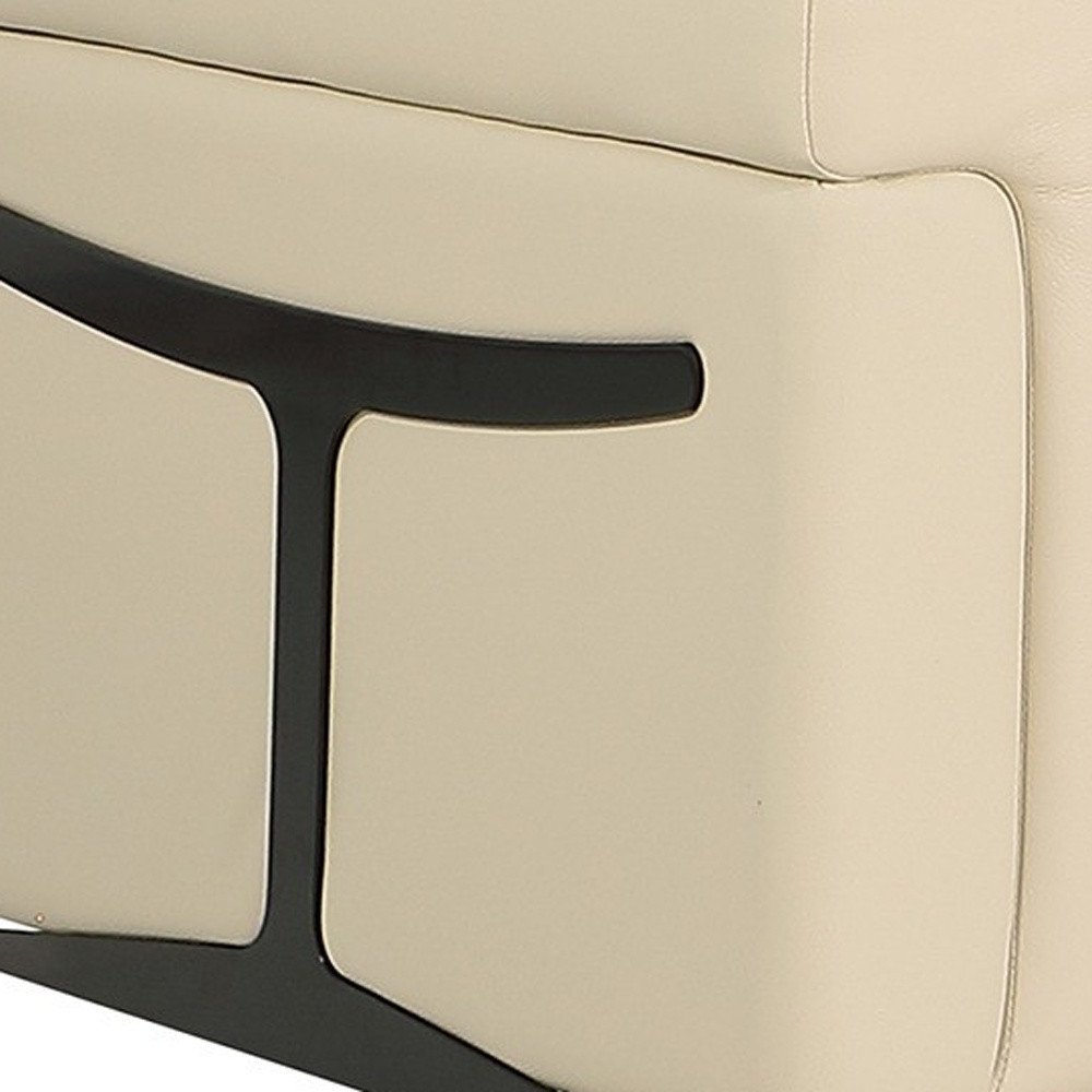 Beige Italian Leather Modular L Shaped Five Piece Corner Sectional