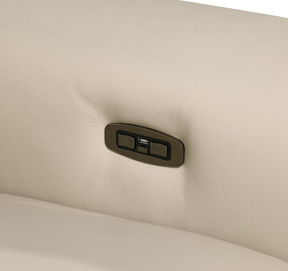 Beige Italian Leather Modular L Shaped Five Piece Corner Sectional