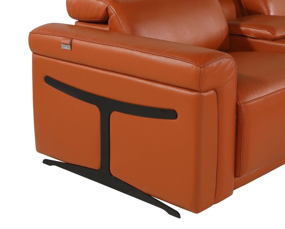 Camel Italian Leather Modular L Shaped Five Piece Corner Sectional