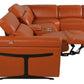 Camel Italian Leather Modular L Shaped Six Piece Corner Sectional With Console