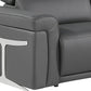 Gray Italian Leather Modular L Shaped Five Piece Corner Sectional