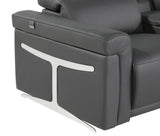 Gray Italian Leather Modular L Shaped Five Piece Corner Sectional