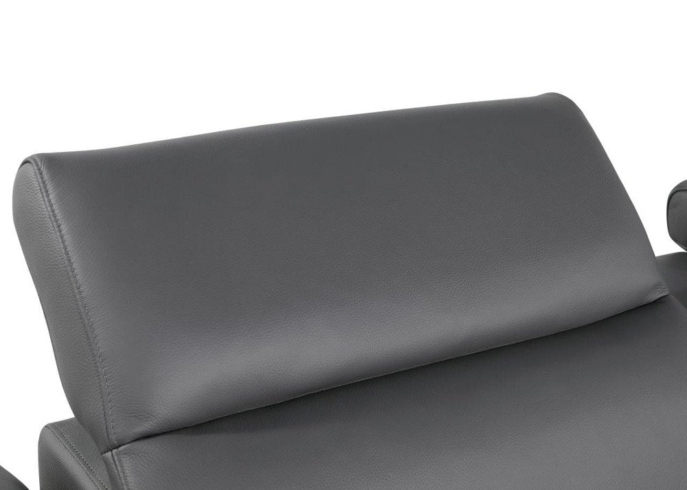 Gray Italian Leather Modular L Shaped Five Piece Corner Sectional