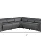 Gray Italian Leather Modular L Shaped Five Piece Corner Sectional