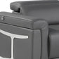 Gray Italian Leather Modular L Shaped Six Piece Corner Sectional With Console
