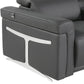 Gray Italian Leather Modular L Shaped Six Piece Corner Sectional With Console