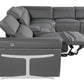 Gray Italian Leather Modular L Shaped Six Piece Corner Sectional With Console