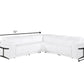 White Italian Leather Modular L Shaped Five Piece Corner Sectional