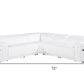 White Italian Leather Modular L Shaped Five Piece Corner Sectional