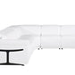 White Italian Leather Modular L Shaped Five Piece Corner Sectional