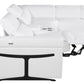 White Italian Leather Modular L Shaped Five Piece Corner Sectional