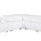 White Italian Leather Modular L Shaped Six Piece Corner Sectional With Console