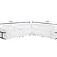 White Italian Leather Modular L Shaped Six Piece Corner Sectional With Console