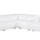 White Italian Leather Modular L Shaped Six Piece Corner Sectional With Console