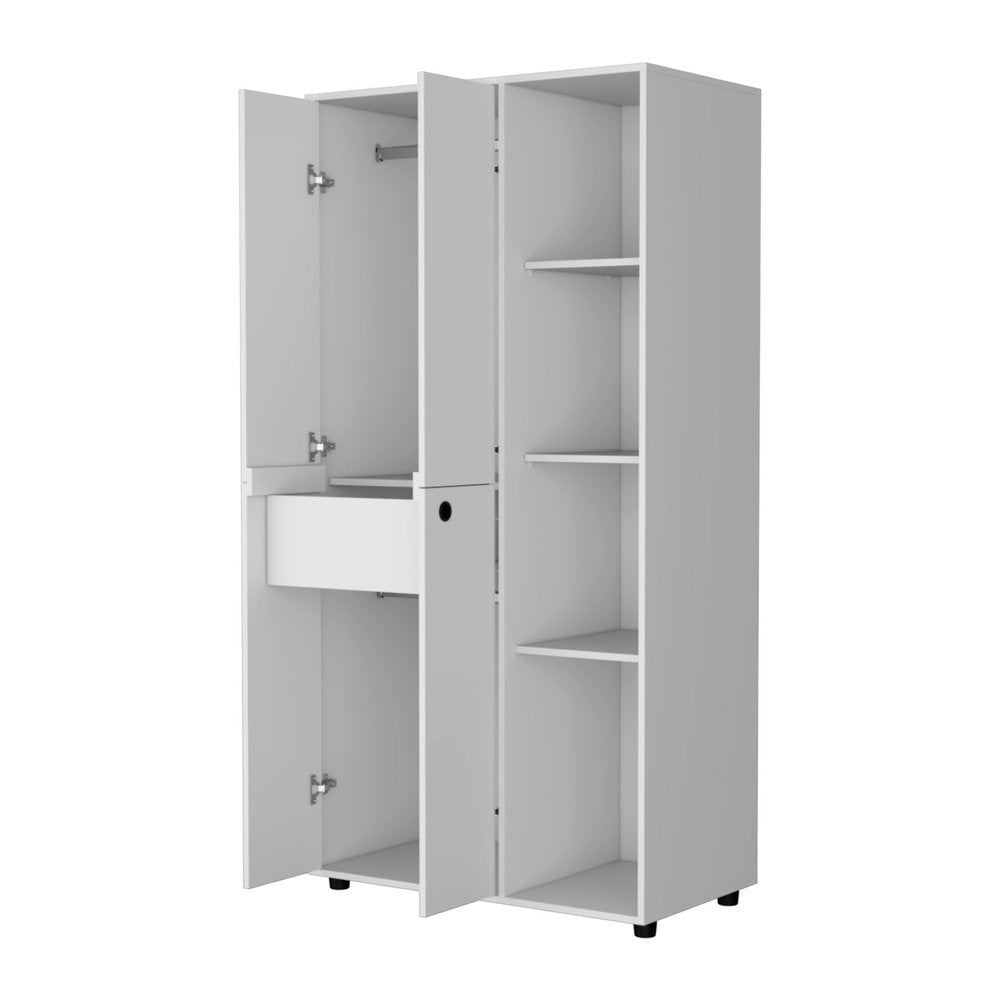 35" White Wood Single Drawer Dresser