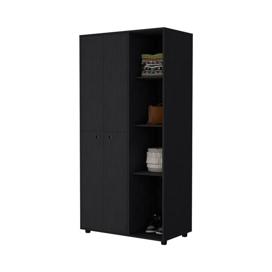 35" Black Wood Single Drawer Dresser