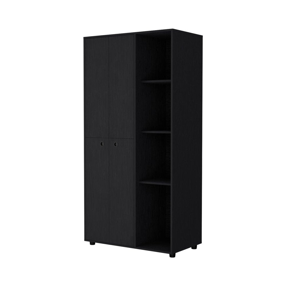 35" Black Wood Single Drawer Dresser