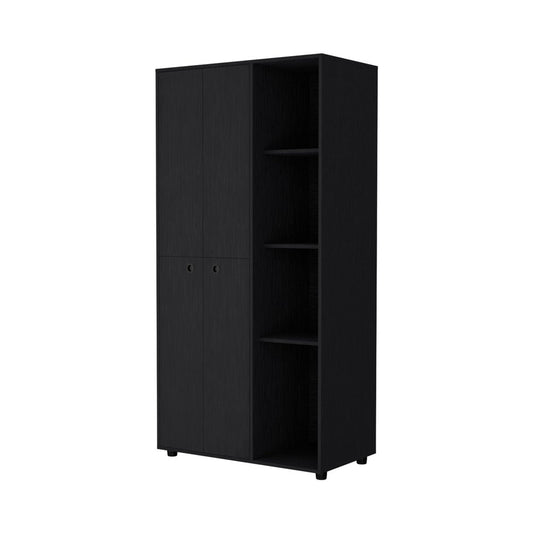 35" Black Wood Single Drawer Dresser