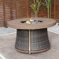 50000 BTU 42" Brown Aluminum Natural Gas Round Fire Pit Table With Cover