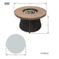 50000 BTU 42" Brown Aluminum Natural Gas Round Fire Pit Table With Cover