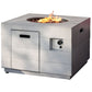 50000 BTU 35" Gray Aluminum Natural Gas Square Fire Pit Table With Cover