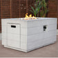 28" Gray Aluminum Natural gas Rectangular Fire pit table With Cover