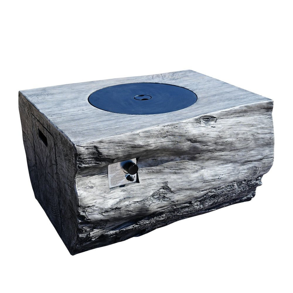 50000 BTU 40" Gray Aluminum Natural Gas Rectangular Fire Pit With Cover