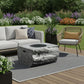 50000 BTU 40" Gray Aluminum Natural Gas Rectangular Fire Pit With Cover
