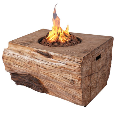 50000 BTU 40" Brown Aluminum Natural Gas Rectangular Fire Pit With Cover