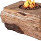 50000 BTU 40" Brown Aluminum Natural Gas Rectangular Fire Pit With Cover
