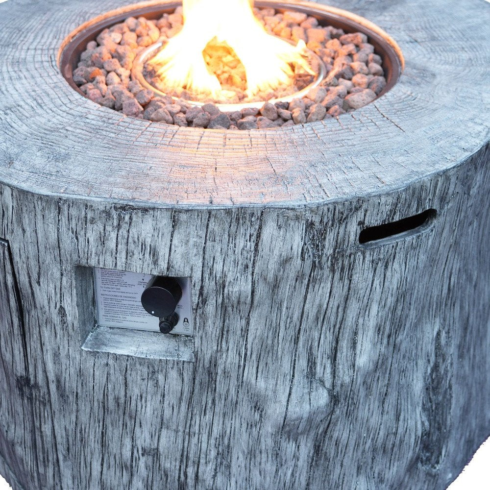 50000 BTU 40" Gray Aluminum Natural Gas Round Fire Pit Table With Cover