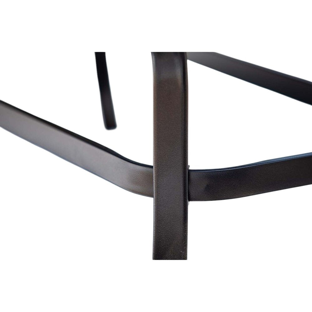 21" Black Metal Glass And Faux Wicker Outdoor Side Table