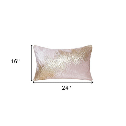 16" X 24" Gold Abstract Throw Pillow with Beads
