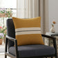 20" X 20" Yellow Striped Cotton Zippered Pillow