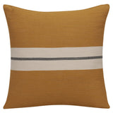 20" X 20" Yellow Striped Cotton Zippered Pillow