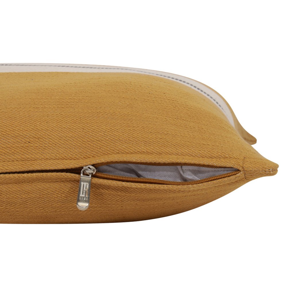 20" X 20" Brown Striped Cotton Zippered Pillow
