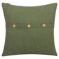 20" Blue Cotton Throw Pillow With Buttons