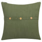 20" Brown Cotton Throw Pillow With Buttons