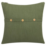 20" Brown Cotton Throw Pillow With Buttons