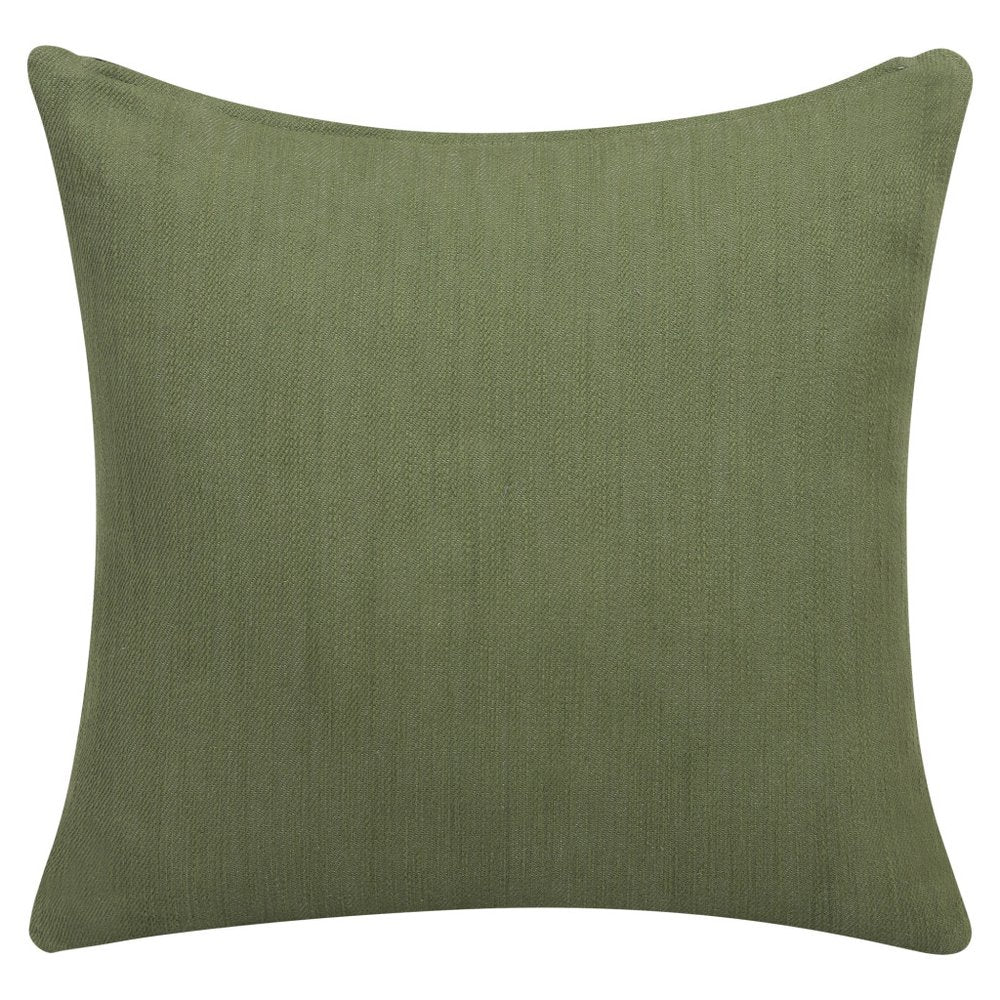 20" Brown Cotton Throw Pillow With Buttons