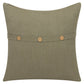 20" Brown Cotton Throw Pillow With Buttons