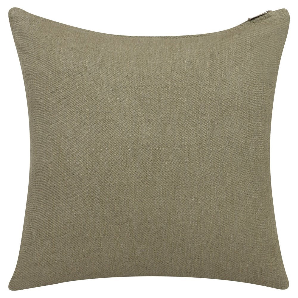 20" Brown Cotton Throw Pillow With Buttons