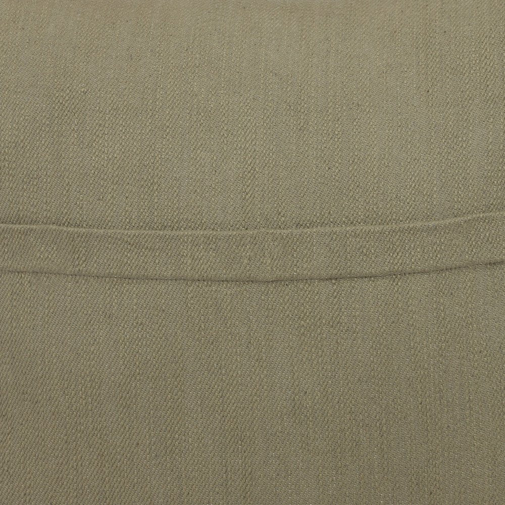 20" Brown Cotton Throw Pillow With Buttons