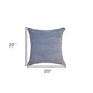 20" X 20" Blue Chenille Zippered Pillow